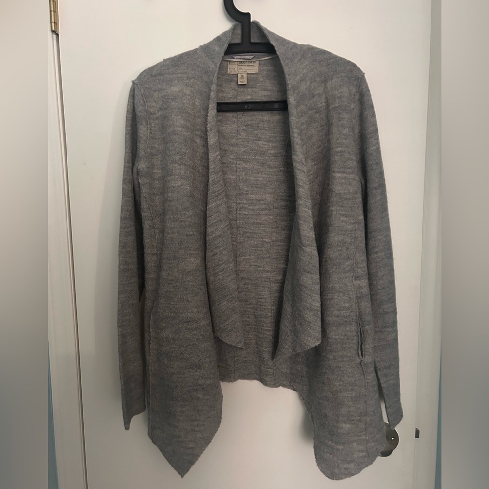 Maison Cinqcent Gray Wool Women's Cardigan with Pockets Size 6